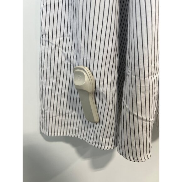 BCBGMAXAZRIA Button Front Striped Midi Dress Womens Small White Black Formal NEW - Picture 11 of 15